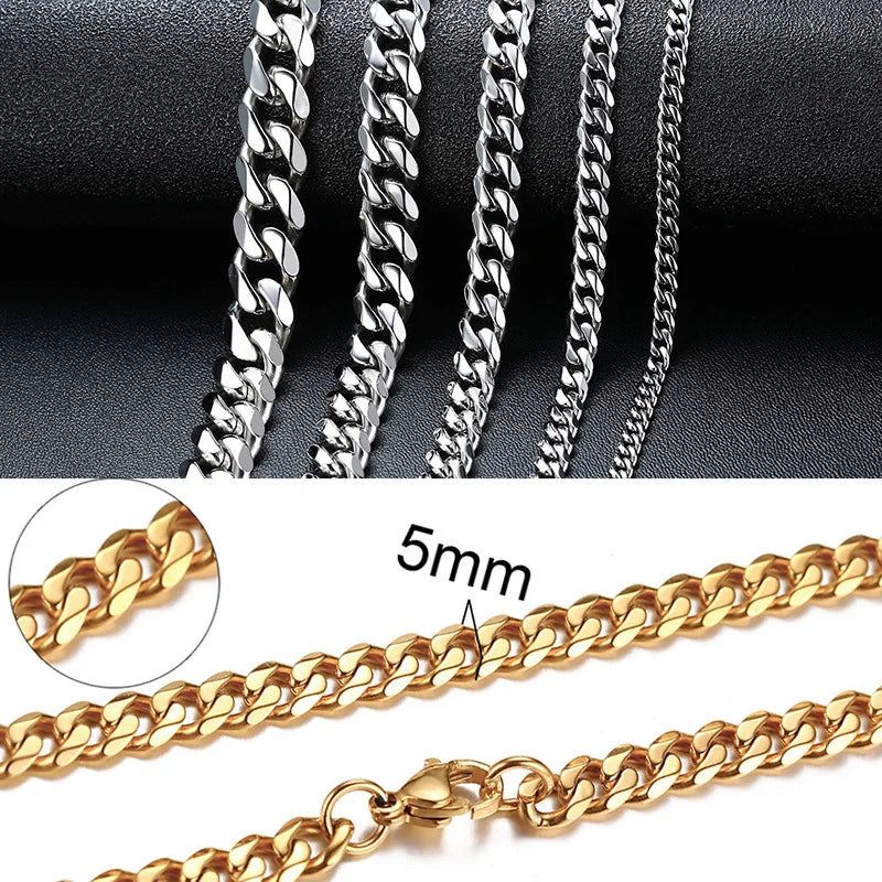 Punk Inox Cuban Chain Necklaces