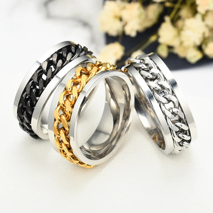 Chain Fidget Stainless Steel Ring