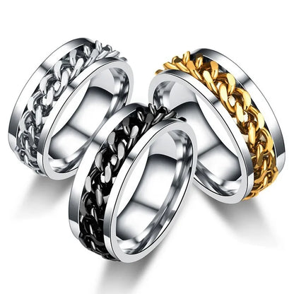 Chain Fidget Stainless Steel Ring