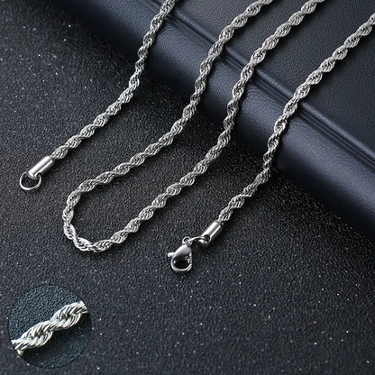 Stainless Steel Cuban Rope Necklaces