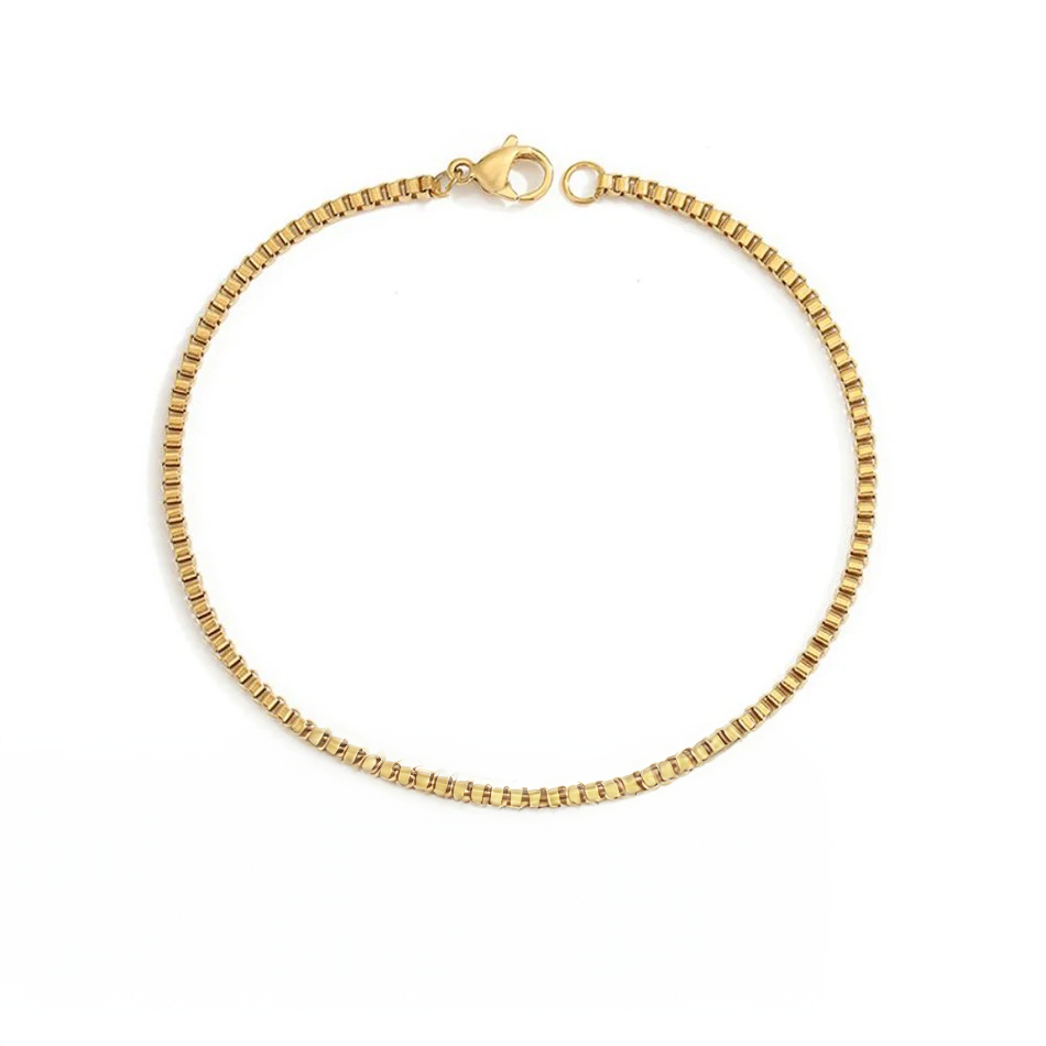 Golden Inox Cubic Chain Bracelet