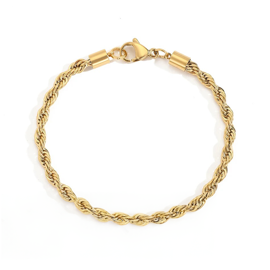 Gold Inox Coiled Chain Bracelet