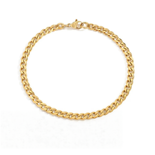 Gold Inox Cuban Chain Bracelet