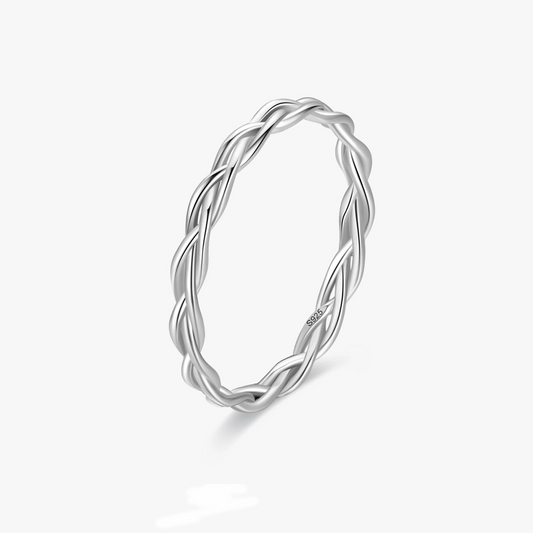 Braided Stackable Ring in Sterling Silver