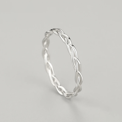 Braided Stackable Ring in Sterling Silver