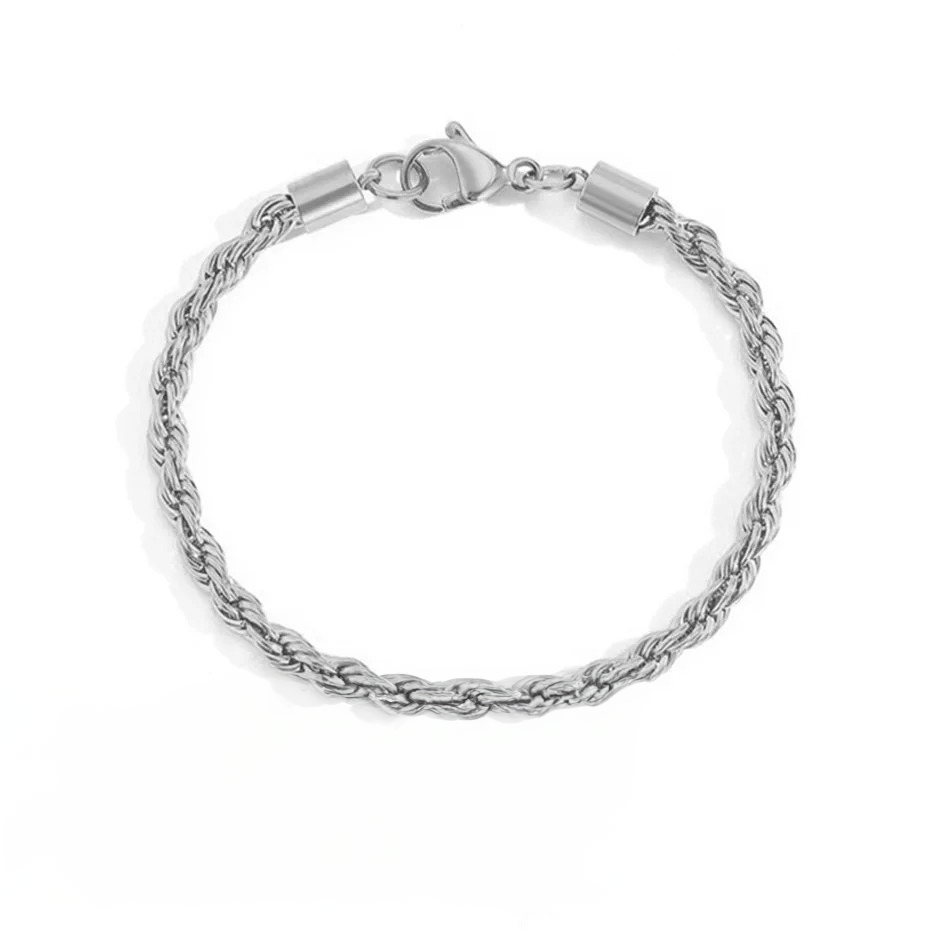 Silver Inox Coiled Chain Bracelet