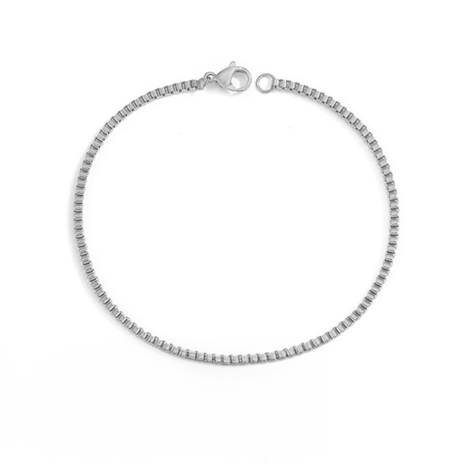 Silver Inox Cubic Chain Bracelet